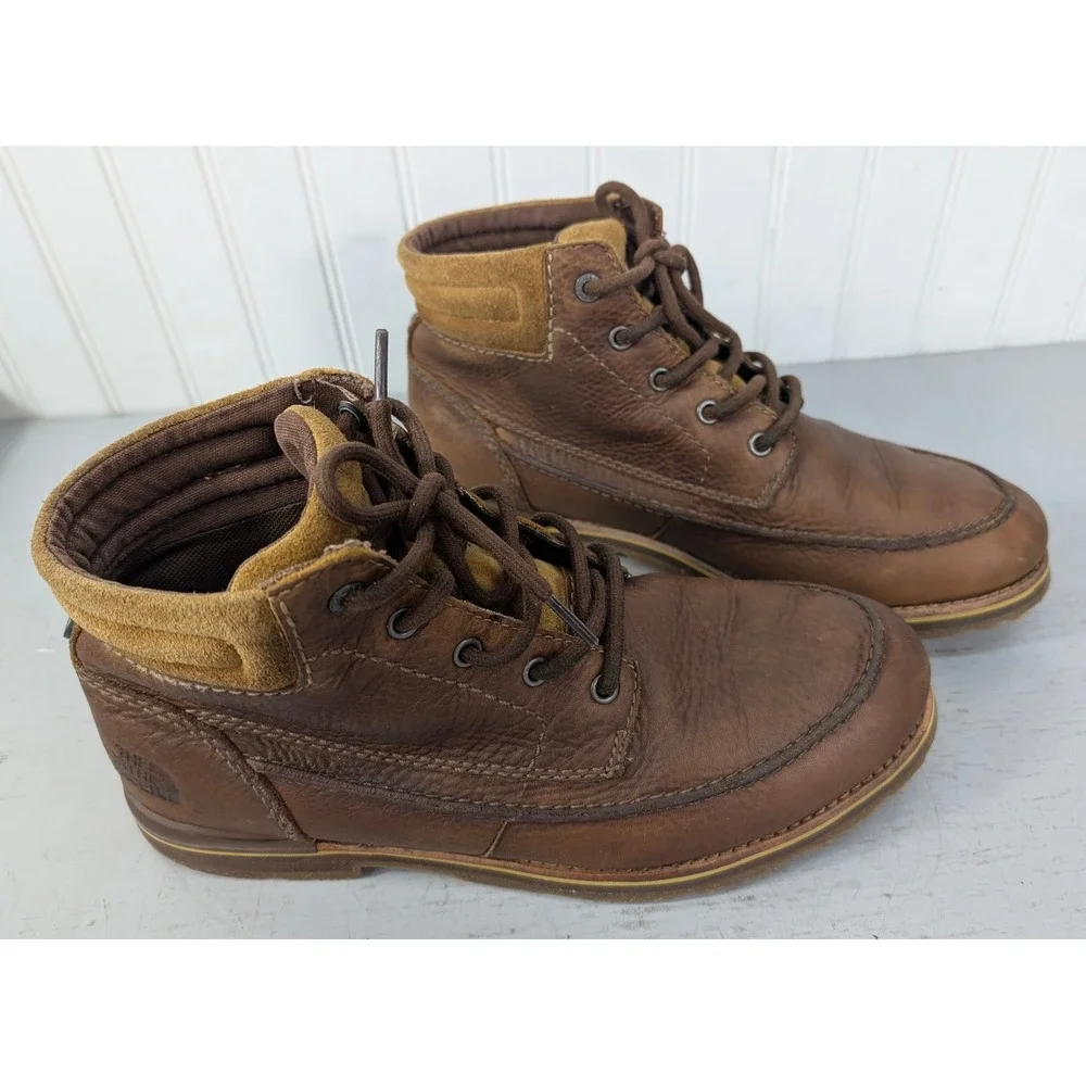 The North Face Ballard Waterproof Boots Men's 10.5 Brown Leather Hiking Casual